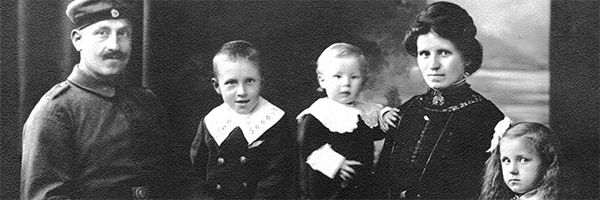 Ludwig Draschba mit Auguste Draschba, geb. Sussek und ihren Kindern Erich-Ludwig, Ernst und Erika